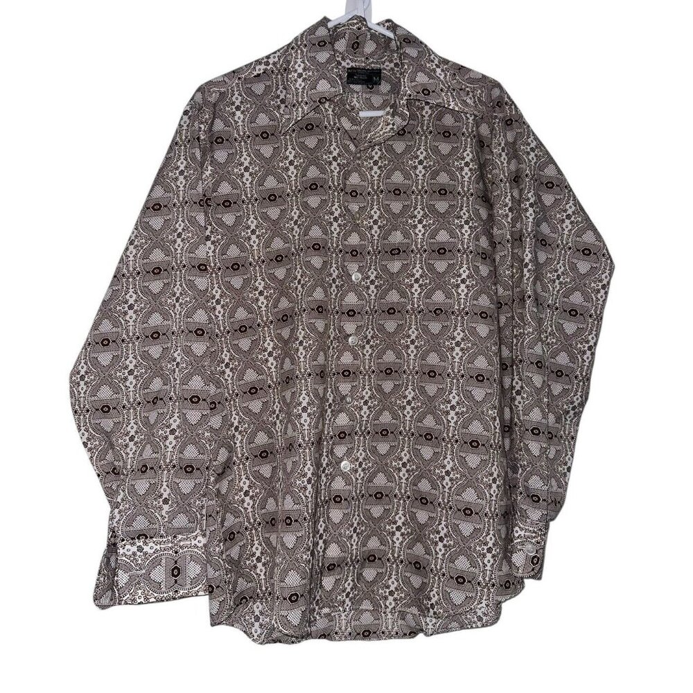 JCPenney Men's Casual Button Down Shirt - Gray and Black Design